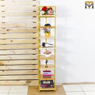 สวย ไม่ซ้ำไคร ชั้นวางของไม้โครงเหล็ก 8 ชั้น ชั้นวางรองเท้า ชั้นวางของสะสม ขนาดเล็กกระทัดรัด ประหยัดพ