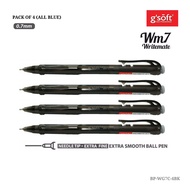 G'soft | Ball Pen | G'soft Ball Pen WM7 0.7mm Pack in 4 pcs (Blue / Black)