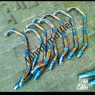 Satria FU carburetor neck & gsx bluemoon gold exhaust pipe Satria Fu