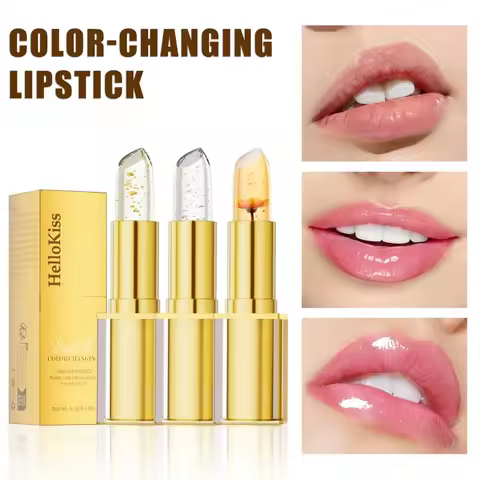 Color Changing Lipstick,Gold Crystal Ph Lipstick Color Changing,Long Lasting 24 Hours Moisturizing G