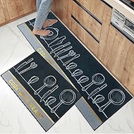 7VSTOHS Kitchen Rugs Set of 2, Non-Slip Kitchen Mats, Washable Kitchen Mats and Rugs Set, for Hallwa