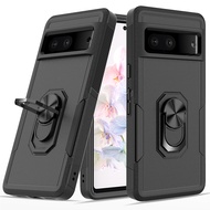 Case With Rings For Google Pixel 7 Pro/Pixel 7A Portable Kickstand 360 Degree Iprotection Hard Cover