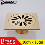 DOBOHT Brass Bathroom 10CM*10CM Floor Drains Traps DR009-CD