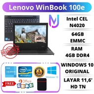 Obral Laptop 3 Jutaan Baru Lenovo Winbook 100E | Celeron N4020 | 10