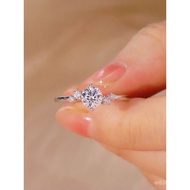 Gift for Girlfriend Pure Silver Diamond Ring Wedding Moissanite Gift Plated999Proposal『』18k Platinum