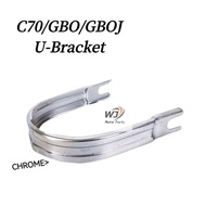 HONDA C70/Gbo/Gboj U-Bracket/U-Bar/Kap Putih Center/U bend/U Bracket Cap Chrome