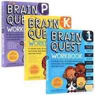 3 books brain Quest workbookหนังสือพัฒนาสติปัญญาของเด็กสำหรับเด็กก่อนวัยเรียน/เกรด-K/เกรด-1 เวอร์ชั่นต้นฉบับภาษาอังกฤษ