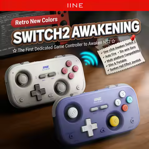 IINE Pocket Retro Game Controller Compact Portable with Hall Joysticks 1000Hz Recessed Joystick Cust