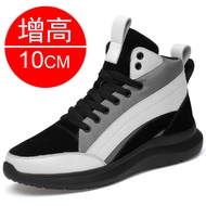 Halloween Men Boots Elevator Shoes Hidden Heels Canvas Heightening Shoes For Male Increase Insole 10
