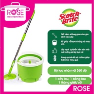 360 Degree Scotch Brite Multi-Purpose, Smart Green Mop Set With Convenient Washing Bucket And Extractor