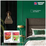 5L Nippon Paint Interior Satin Glo Sheen & Easy Wash Matt AC 2105A Green Feat