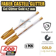 QCF  Faber Castell TRIPEN GLITER GOLD 0.7 MM Tripen Faber Castell Pulpen Gel Original Pulpen Faber C