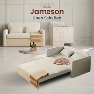 【Pre-Order】 Jameson Pull-out Minimalist Japandi Linen Sofa Bed in Beige