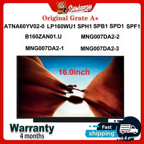 Original New A+16.0" Lcd Screen ATNA60YV02-0 LP160WU1 SPH1 SPB1 SPD1 SPF1 B160ZAN01.U MNG007DA2-2 MN