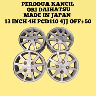 Sport Rim 13 Inch 4H PCD110 4JJ Offset+50 For Perodua Kancil Ori Daihatsu Mira L2 L2S L5 L6 ( Made I