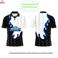 Fire Street Jersey Blue Jersey Retro Collar Shirt Sublimation Jersey Custom Name Retro Viral