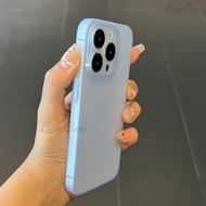 【Soft case+ultra-thin】Glacier Blue Straight Edge Phone Case for iPhone 15, 14, 13, 12, 11 Pro Max TP