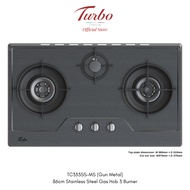 Turbo Italia - TC333SS-MS 86cm Turbo Italia - TC333SS 86cm (Gun Metal) S/S Gas Hob 3 Burners