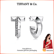 (New) Womens Fashion Earrings s925 sterling silver T Series Round Diamond Earrings Valentines Day ho