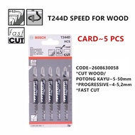 BOSCH JIGSAW BLADE FOR WOOD (CARD~5PS)~T244D
