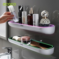SG Seller ECOCO No Drill No Punch Bathroom Toilet Organizer Storage Shelf Rack Wall Mounted Traceles