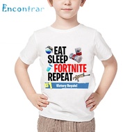 Children Eat Sleep Fortnite Repeat T shirt Baby Boys Girls Funny Summer Tops Kids Fashion Casual Clo
