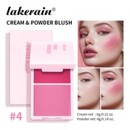 Beauty Blush lakerain lakerain 2 in 1 Blush Cream+Powder Palette Clear Moisturizing Easy to Color Ma