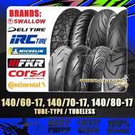 TAYAR 140/60-17,140/70-17,140/80-17 CONTINENTAL/CORSA/FKR/MICHELIN/SWALLOW/DELI/DURO TUBELESS/TUBE-T