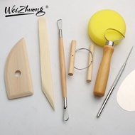 Wooden Pottery Clay Plastic Tool 8-Piece Set Pottery Clay Carving Soft Pottery Tool Art Handmade diy
