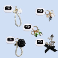 for UGREEN EchoBuds Magic Clear Soft Case Cartoon Metal Panda Pendant Cute Camellia Pearl Bracelet U