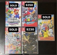 Switch game Just Dance 2021 / 比卡超名偵探 / Super Mario Odyssey / Monster Hunter Rise / Mario Wonder