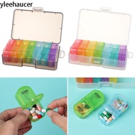 YLEEHAUCER Pill Box Rainbow Color 7 Days AM PM Portable Medicine Dispenser