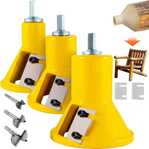 4/6/8Pcs Tenon Cutter Log Furniture Kit 1/1.5/2in Straight/Curved Blades Commercial Woodworking Tool