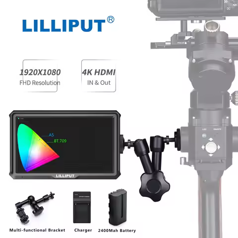 Lilliput A5 Latest 5 Inches 1920x1080 Mini Field IPS Video Monitor DSLR On-Camera monitor 4K HDMI IN