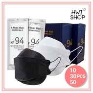 [Ready Stock] K-Medic 3ply, 4ply Disposable KF94 Mask(White,Black)/Made In Korea/Individual Package/