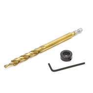 HL New Hex Pocket Hole 3 8 Twist Step Drill Bit+Stop Collar Set for  Jig Guide