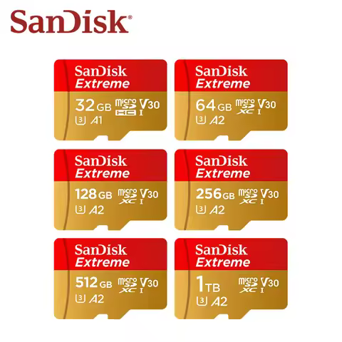 SanDisk Extreme microSDXC UHS-I CARD V30 A2 U3 Memory Card Up to 190Mb/s Original Microsd TF Card fo