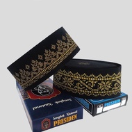 HITAM Songkok Cap Cap Black Songket Motif Batik Gold Color 9cm High Quality - 10 Men's Caps, The Latest Models Of Children And Adults Can Pay On The Spot