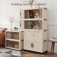 Storage Cabinet 1-6 Layers 2 Doors Foldable Stackable Wardrobe Dustproof Storage Box With Roll