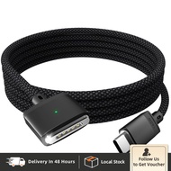 140W USBC to Magnetic 3 Cable 66FT Durable Nylon Charging Cable for Fast Charging