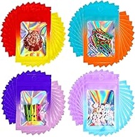 400 Pack Holographic Mylar Bags Packaging,2.7x3.9 inch Resealable Smell Proof Bags Mini Zip Lock Pou