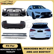 Mercedes Benz W177 V177 Facelift 2025 A180 A200 A250 AMG A45 Bodykit Front Bumper Side Skirt Rear Bu