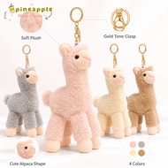 PINEAMY Alpaca Plush Keychain, Gold Tone Clasp Key Accessories Alpaca Bag Charm,  Cute Mini Alpaca P