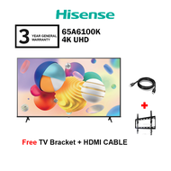 Hisense 65" 4K 65A6100K UHD A6100K Series Replace 65A6100H Television (Free TV Bracket AND HDMI cabl