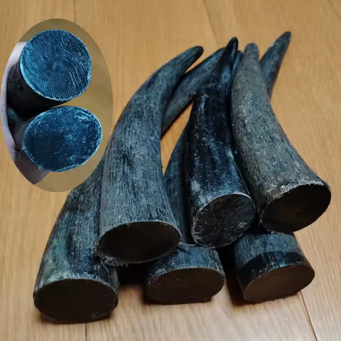 1 PC Solid Yak Horns Authentic Black OX Horn Tibetan Crafts Raw Engraving Materials for Cigarette Ho