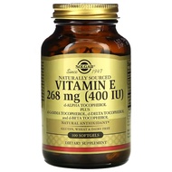 Solgar Naturally Sourced Vitamin E 268 mg (400 IU) D-Alpha Tocopherol Plus D-Gamma Tocopherol, D-Del