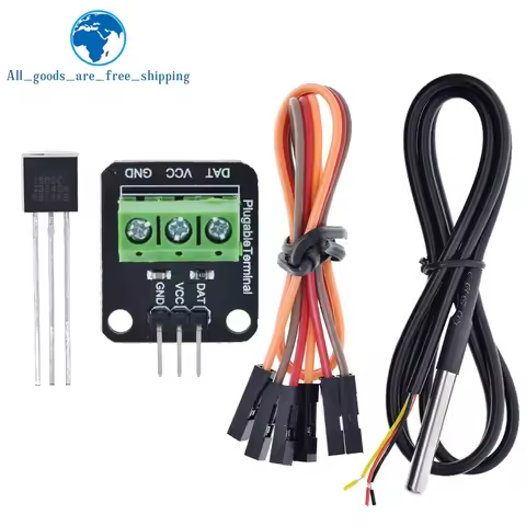 DS18B20 DS1820 Temperature Sensor Module Waterproof 100CM Digital Detection Cable Stainless Steel Pr