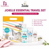 Joielle Essential Travel Set (Top-to-Toe Cleanser 60ml + Baby Cream 30g + Natural Rub 15g + Wonder C