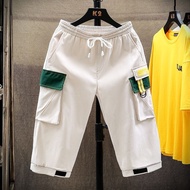 男士七分裤男夏季帅气宽松潮百搭工装大口袋分裤多口袋中裤Men's Cropped Pants Men's Summer Handsome Loose Trendy All FE32tKXDhU0114