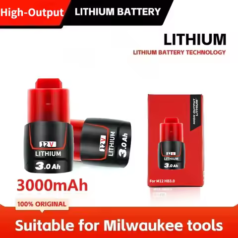 For Milwaukee M12 12V 6.0Ah , Fit M12 B6 48‑11‑2420,48‑11‑2440,48‑11‑2460, For M12 Cordless Drill Im